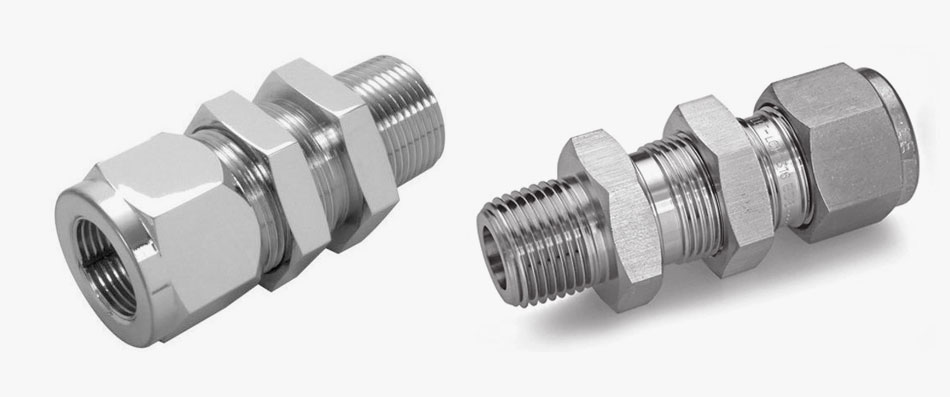 Bulkhead Male Connector Compression Tube Fittings, Stainless Steel ...